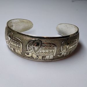 Adjustable Elephant bangle bracelet